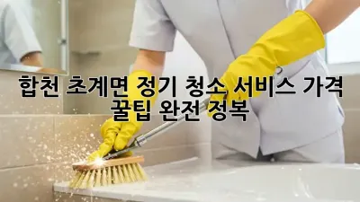 합천 초계면 정기 청소 서비스 가격 & 꿀팁 완전 정복! ✨